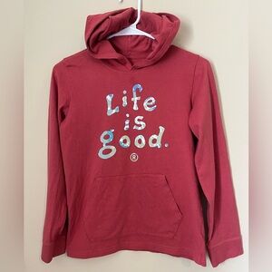 Life Is Good Crusher Long Sleeve Hooded Shirt Size XL